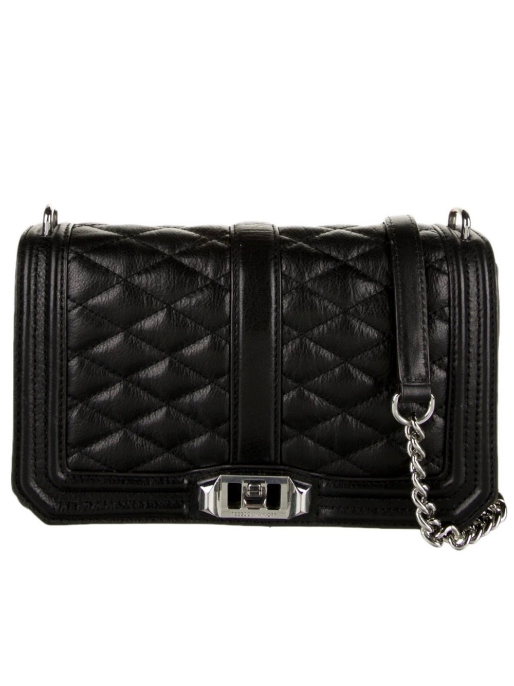 REBECCA MINKOFF QUILTED LOVE 🖤BLACK🖤 LEATHER SHOULDER CROSSBODY BAG 🌟EUC🌟